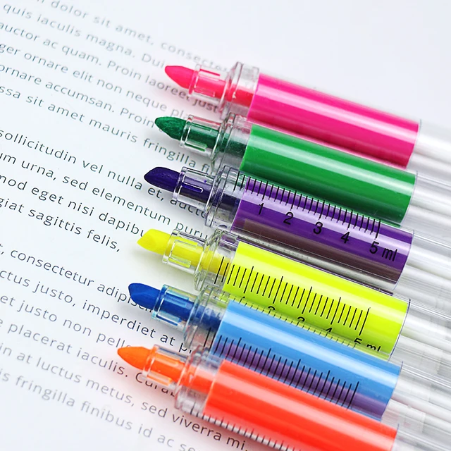 Syringe Pen and Highlighter Set