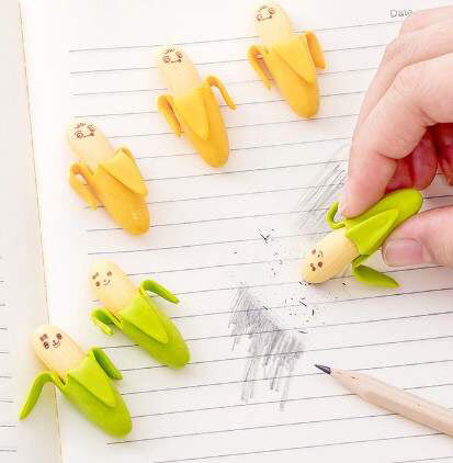 Banana Pencil Eraser 2pcs