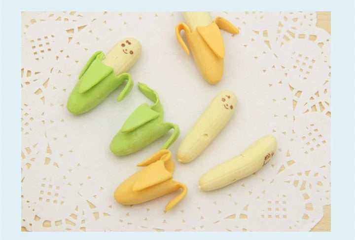 Banana Pencil Eraser 2pcs