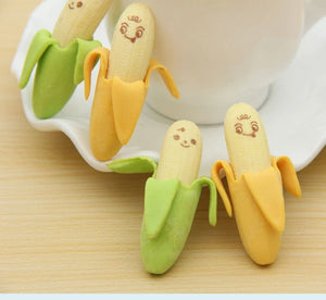 Banana Pencil Eraser 2pcs