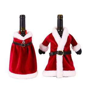 Christmas Santa Claus Wine Bottle Cover & Stopper Set