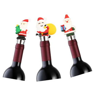 Christmas Santa Claus Wine Bottle Cover & Stopper Set