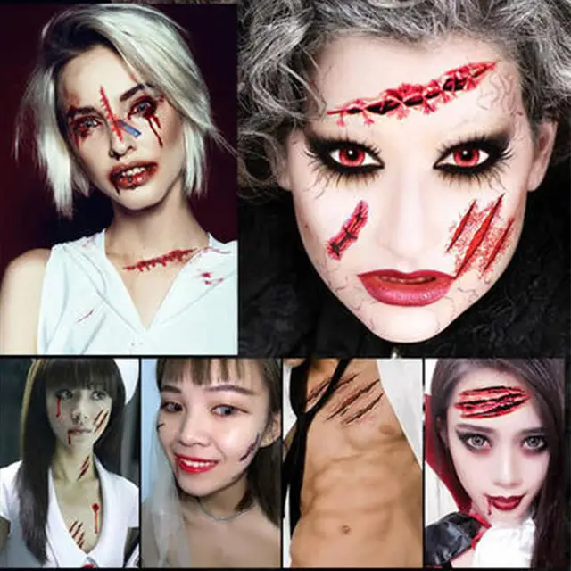 Halloween Realistic 3D Scar Waterproof Temporary Tattoo Stickers