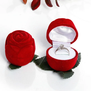 Velvet Rose Flower Ring Case