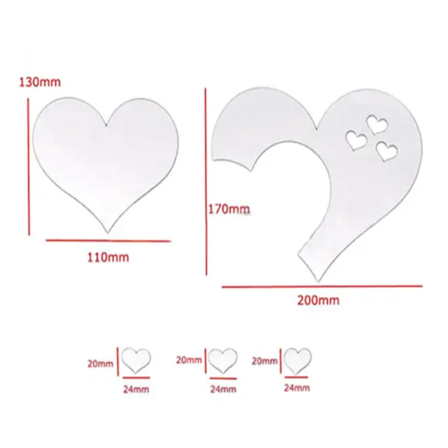 3D Reflective Valentine mirror wall sticker