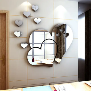 3D Reflective Valentine mirror wall sticker