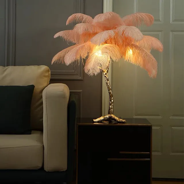 Ostrich Feather Floor Lamp