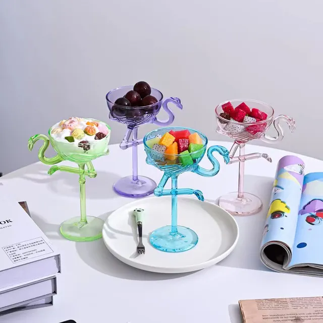 Flamingo Shaped Dessert Glass 2pcs