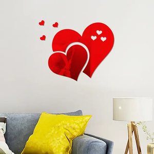 3D Reflective Valentine mirror wall sticker