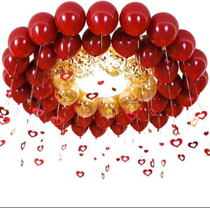 Red and Gold Print Balloon set