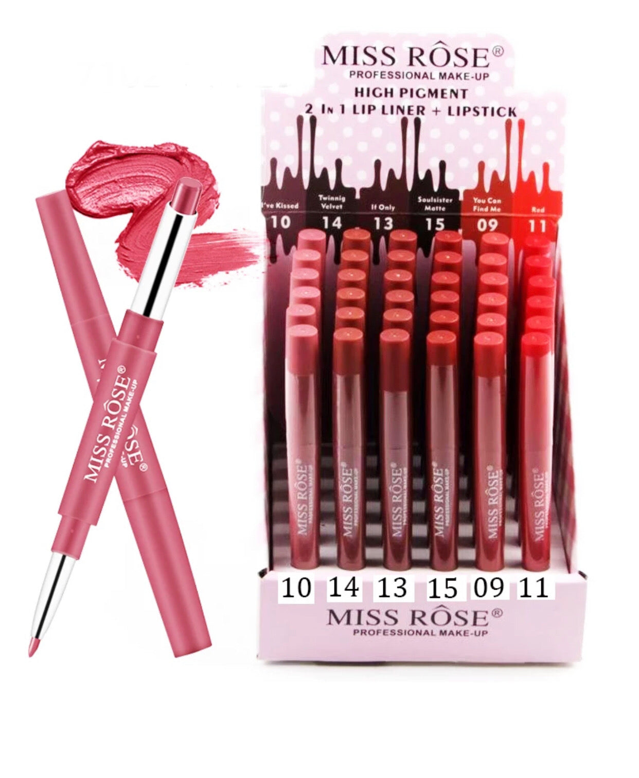 Miss Rose 2-in-1 Matte Lipstick & Liner