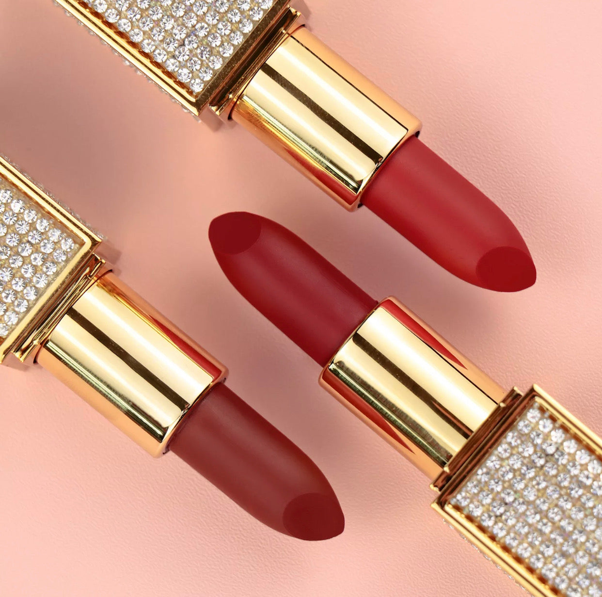 Gold Rhinestones Organic Velvet Matte Lipstick