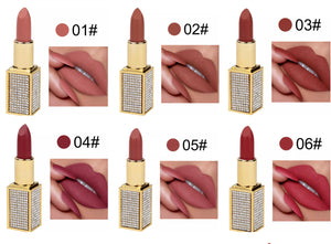 Gold Rhinestones Organic Velvet Matte Lipstick