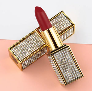 Gold Rhinestones Organic Velvet Matte Lipstick